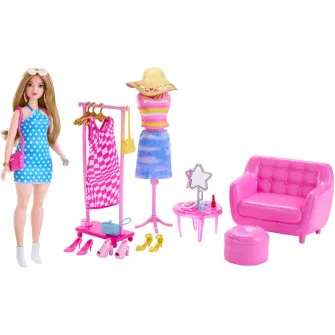 Set de joaca Barbie Ultimate Closet - Papusa si dulap cu haine, mov