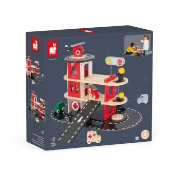 Set de joaca din lemn Janod - Statia de pompieri