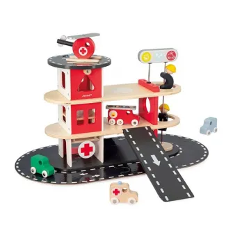 Set de joaca din lemn Janod - Statia de pompieri