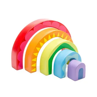 Set de joaca din lemn Le Toy Van - Tunelul curcubeu, 5 piese