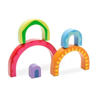Set de joaca din lemn Le Toy Van - Tunelul curcubeu, 5 piese