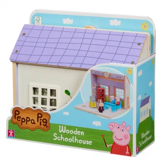 Set de joaca din lemn Peppa Pig - Scoala, cu 3 figurine