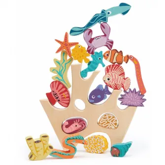 Set de joaca din lemn Tender Leaf Toys - Asezarea cu corali, 18 piese