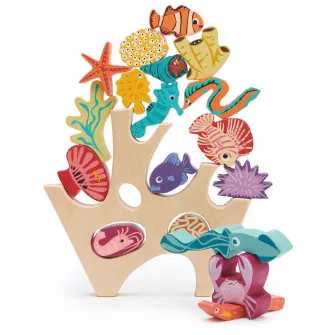 Set de joaca din lemn Tender Leaf Toys - Asezarea cu corali, 18 piese