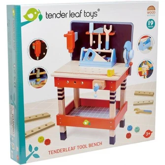Set de joaca din lemn Tender Leaf Toys - Atelierul de lucru, 19 piese