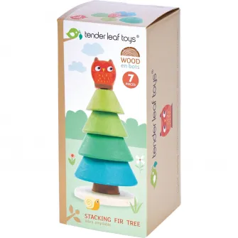 Set de joaca din lemn Tender Leaf Toys - Bradul stivuibil, 7 piese