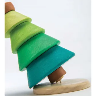 Set de joaca din lemn Tender Leaf Toys - Bradul stivuibil, 7 piese