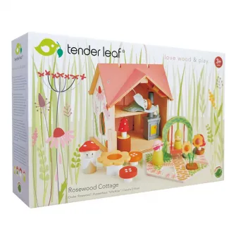 Set de joaca din lemn Tender Leaf Toys - Cabana Rosewood, 24 piese