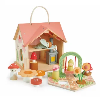 Set de joaca din lemn Tender Leaf Toys - Cabana Rosewood, 24 piese