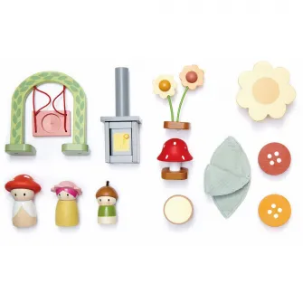 Set de joaca din lemn Tender Leaf Toys - Cabana Rosewood, 24 piese