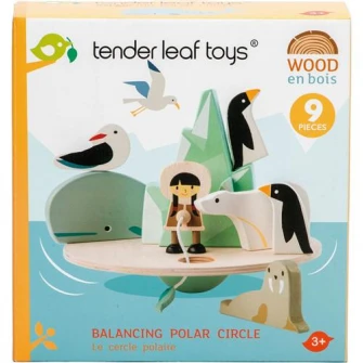Set de joaca din lemn Tender Leaf Toys - Cercul polar in echilibru, 9 piese