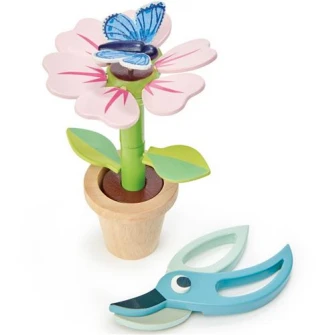 Set de joaca din lemn Tender Leaf Toys - Floare in ghiveci, 15 piese