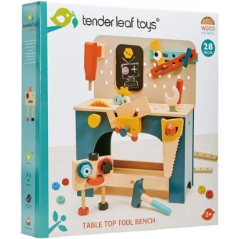 Set de joaca din lemn Tender Leaf Toys - Masa de lucru, 28 piese