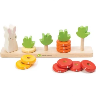 Set de joaca din lemn Tender Leaf Toys - Numaratoarea morcovilor, 16 piese