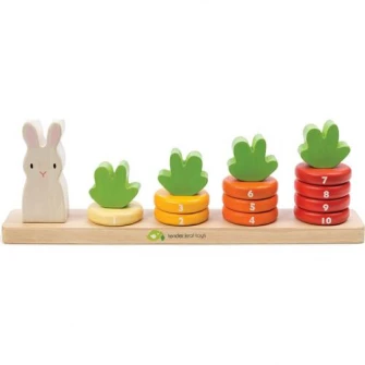 Set de joaca din lemn Tender Leaf Toys - Numaratoarea morcovilor, 16 piese