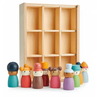 Set de joaca din lemn Tender Leaf Toys - Oamenii din Hotelul Fericit