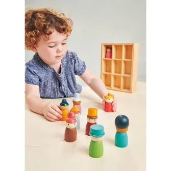 Set de joaca din lemn Tender Leaf Toys - Oamenii din Hotelul Fericit