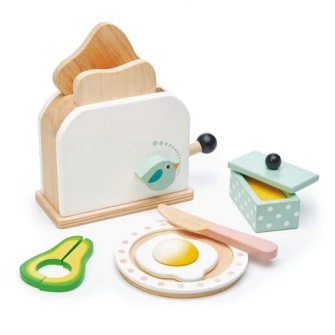 Set de joaca din lemn Tender Leaf Toys - Prajitor de paine, 10 piese