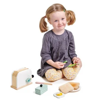 Set de joaca din lemn Tender Leaf Toys - Prajitor de paine, 10 piese