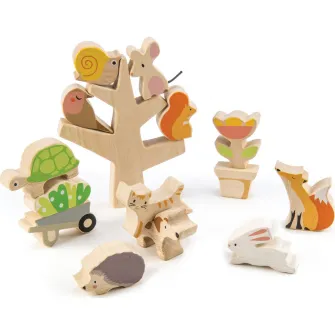 Set de joaca din lemn Tender Leaf Toys - Prietenii din gradina, 16 piese