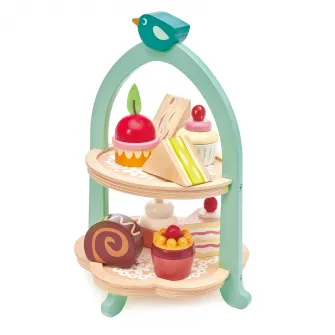 Set de joaca din lemn Tender Leaf Toys - Stand pentru prajituri, 9 piese