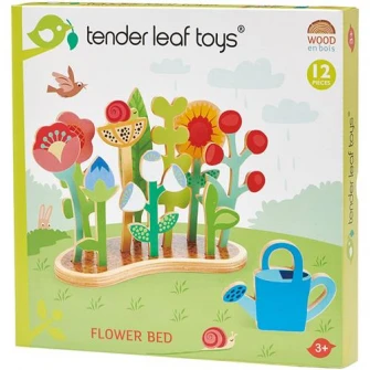 Set de joaca din lemn Tender Leaf Toys - Strat de flori, 12 piese
