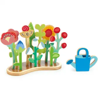 Set de joaca din lemn Tender Leaf Toys - Strat de flori, 12 piese