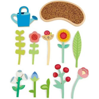 Set de joaca din lemn Tender Leaf Toys - Strat de flori, 12 piese