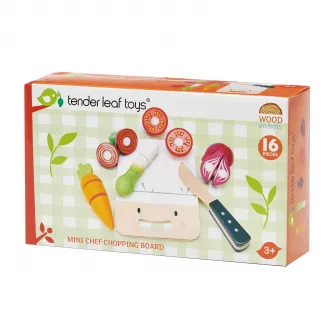 Set de joaca din lemn Tender Leaf Toys - Tocator si legume, 16 piese