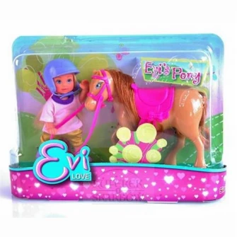 Set de joaca Evi Love, cu ponei maro deschis