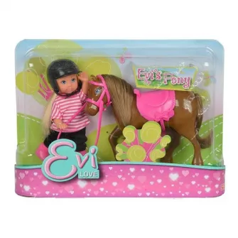 Set de joaca Evi Love - Ponei maro inchis, 12 cm