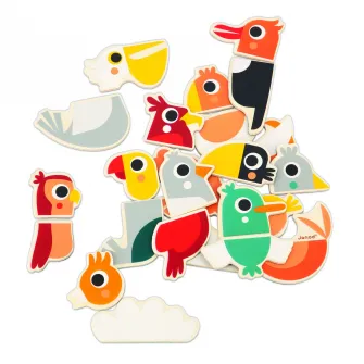 Set de joaca Janod - Pasari, 24 piese magnetice