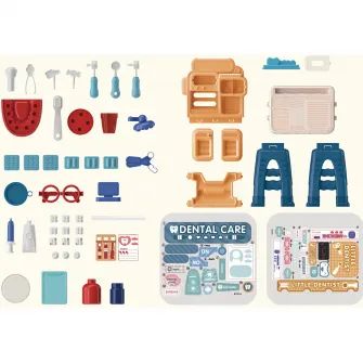 Set de joaca Mappy Dentalcare Desk cu 52 piese pentru micul medic stomatolog