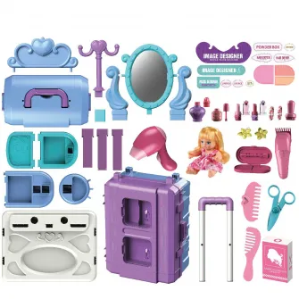 Set de joaca Mappy Image Designer, masuta de infrumusetare 3in1, cu papusa, 39 piese