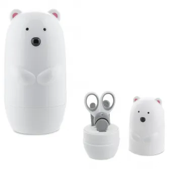 Set de manichiura pentru bebelusi Chicco, urs polar, 0 luni+