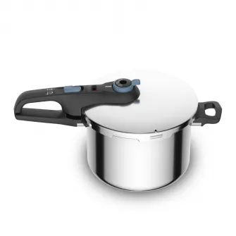 Set de oale sub presiune Tefal Secure Trendy, sistem siguranta in 5 puncte, 2 programe de gatire, compatibil cu inductia, 4+6 L, argintiu