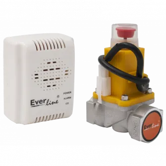 Set detector gaz cu electrovalva Everline ELG-QDH/E34, 9-12V/CC, 3/4