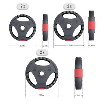 Set discuri cu prindere umplute cu ciment, Gorilla Sport, 17,5 Kg, 30/31mm