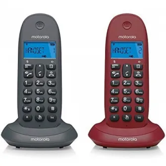 Set Duo - Telefon fix fara fir Motorola DECT C1002LB+, Grey Wine