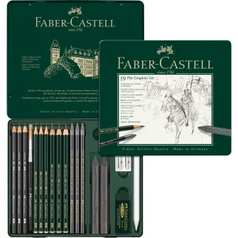 Set Faber-Castell Pitt Monochrome Grafit 19 buc/set