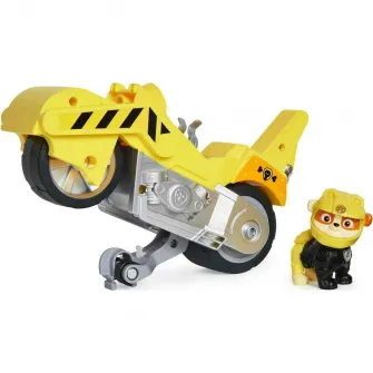 Set figurina cu vehicul Paw Patrol - Moto Pups, Rubble si Motocicleta Deluxe