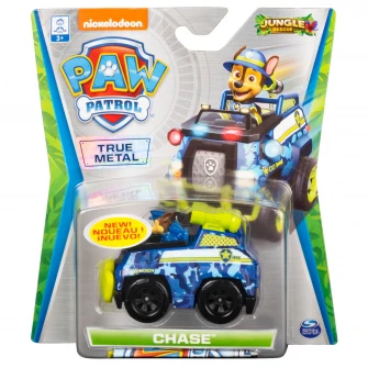 Set figurina cu vehicul Paw Patrol True Metal - Jungle Rescue, Chase