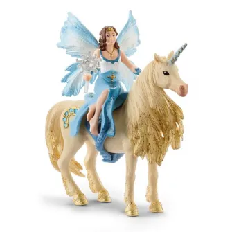 Set figurine Schleich, Eyelas calarind pe unicornul auriu