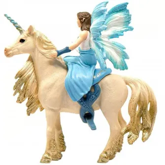 Set figurine Schleich, Eyelas calarind pe unicornul auriu