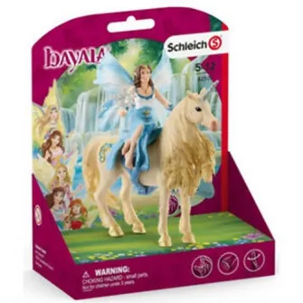 Set figurine Schleich, Eyelas calarind pe unicornul auriu