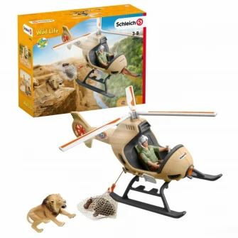 Set figurine Schleich, Salvarea animalelor cu elicopterul