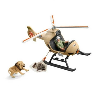 Set figurine Schleich, Salvarea animalelor cu elicopterul