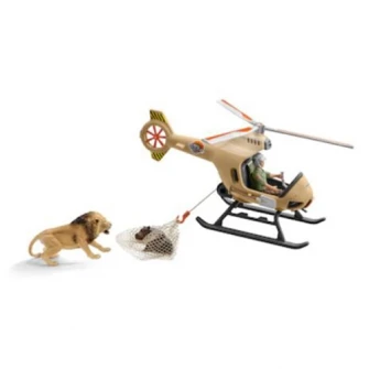 Set figurine Schleich, Salvarea animalelor cu elicopterul