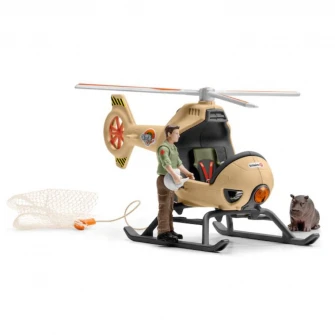 Set figurine Schleich, Salvarea animalelor cu elicopterul