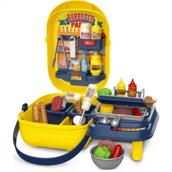 Set gratar de jucarie Mappy cu accesorii pentru barbeque si gentuta pentru transport